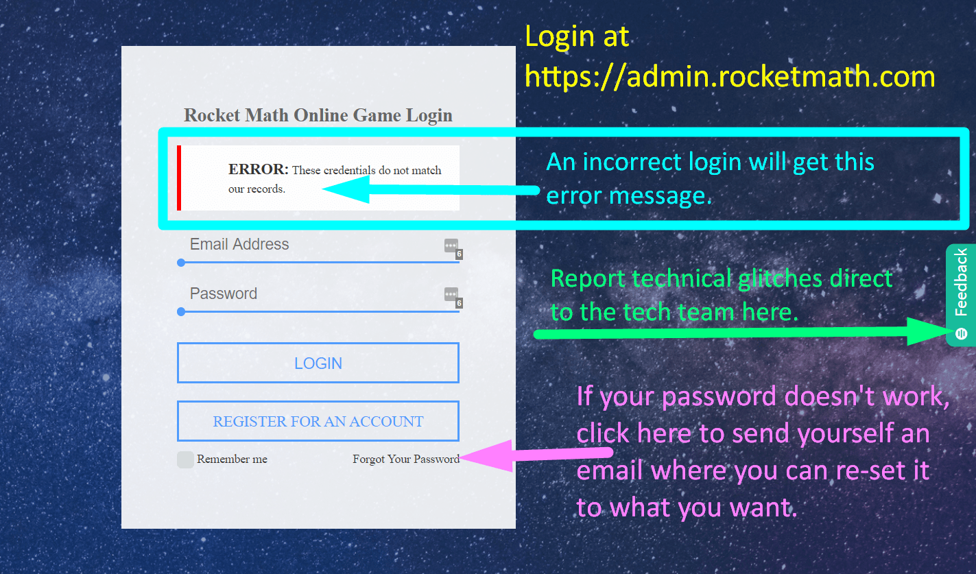 Rocket Math Login Admin Login pages Info