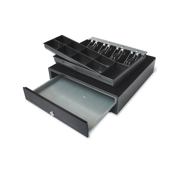 16'' Metal Cash Drawer for POS with 4 Bill 8 Coin Removable Cash Tray