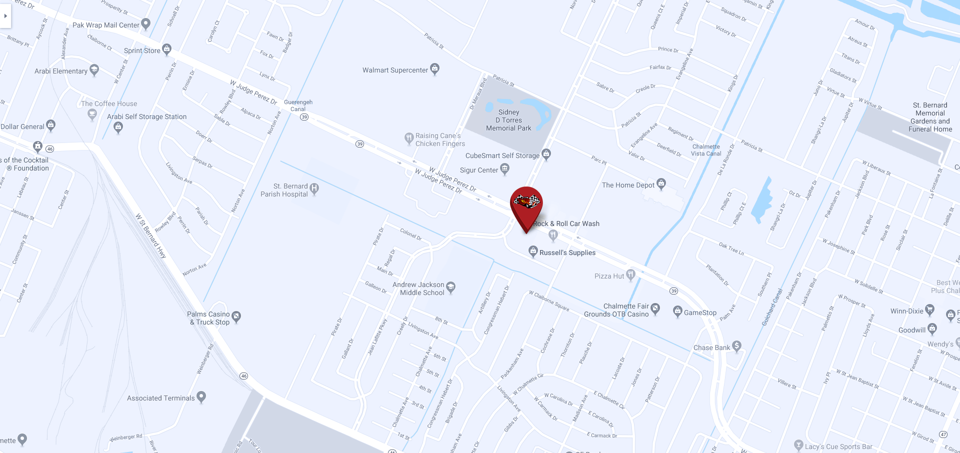 Rock & Roll Car Wash location Chalmette, Louisiana