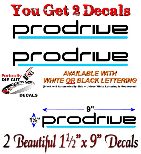 2 Prodrive Vinyl Racing Decals JDM Wheel Rims Car Bumper