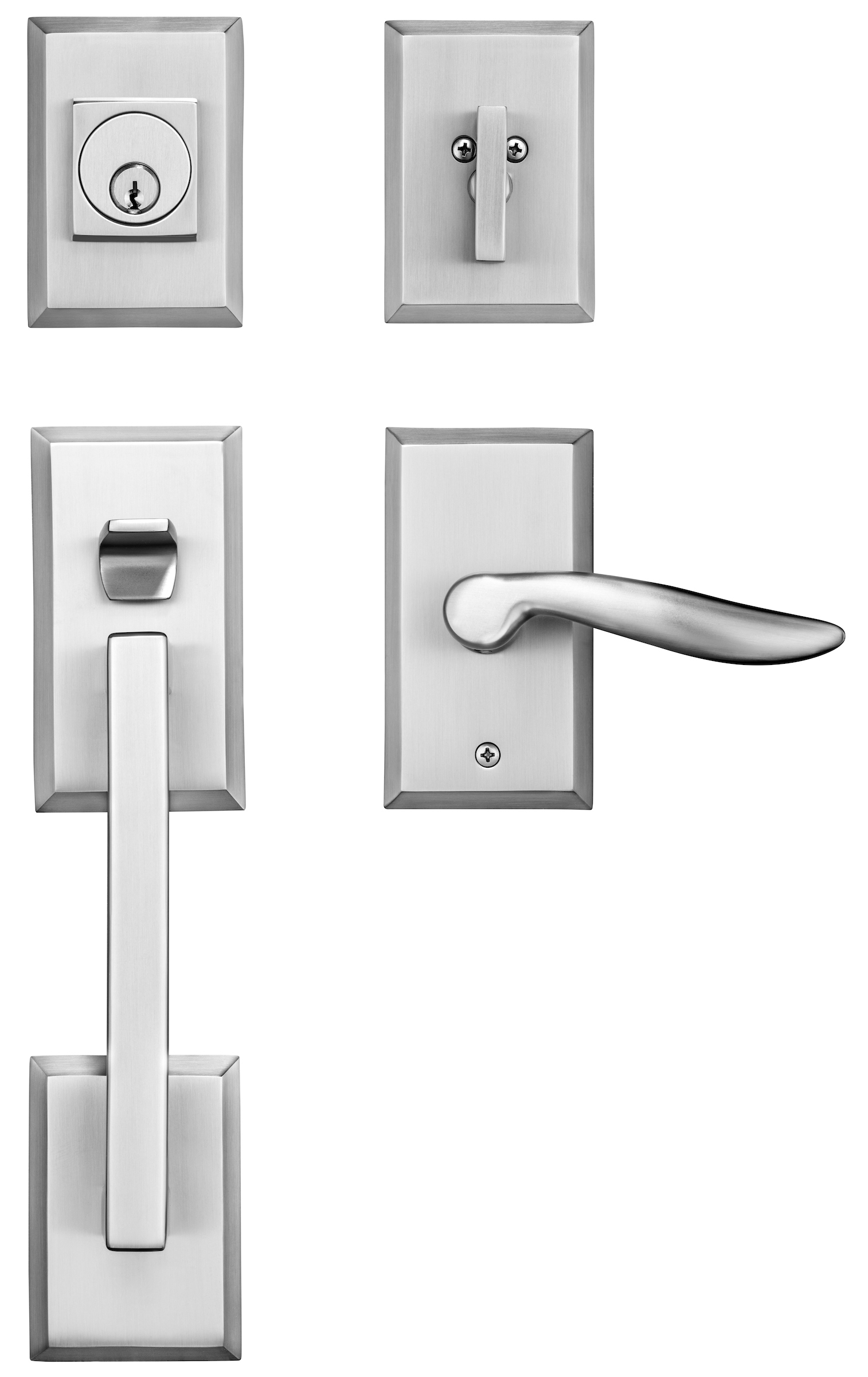 Rockwell Premium Zenia Solid Brass Entry Door Handle set with Dahli