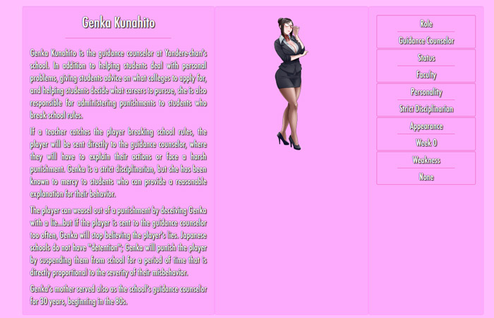 Updated characters list and biographies for Yandere Simulator! Rocky Bytes