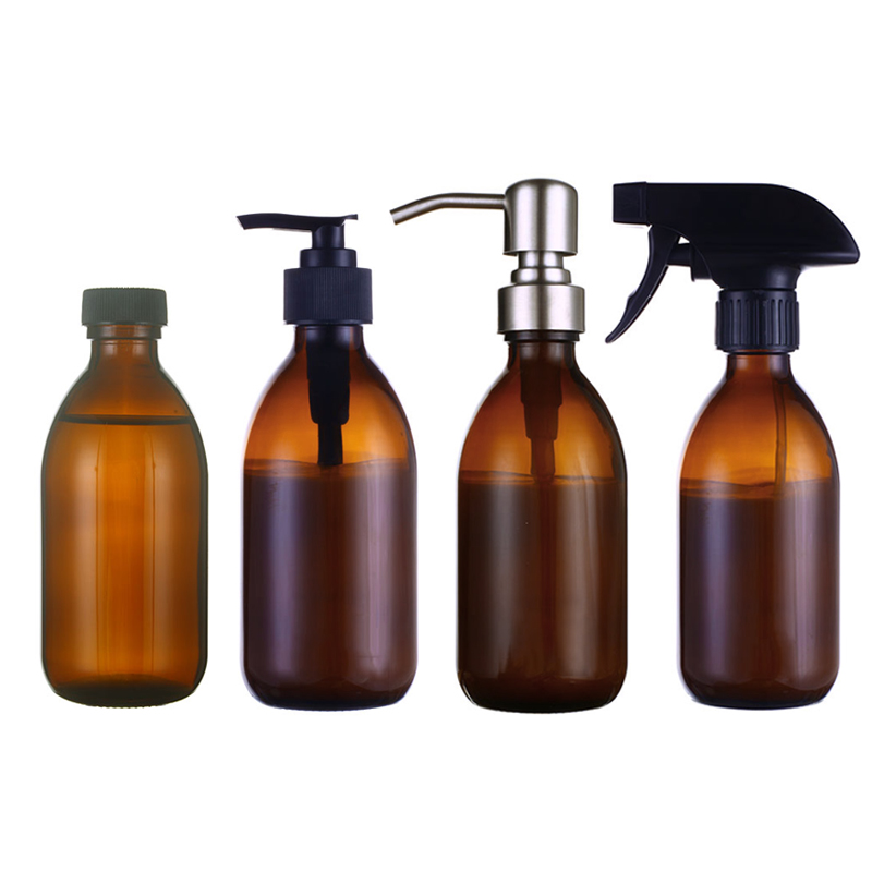 Amber Shampoo and Conditioner Bottles Reliable Glass Bottles, Jars