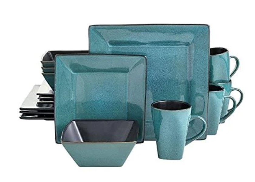 16 pcs dinner set Turquoise Roga05