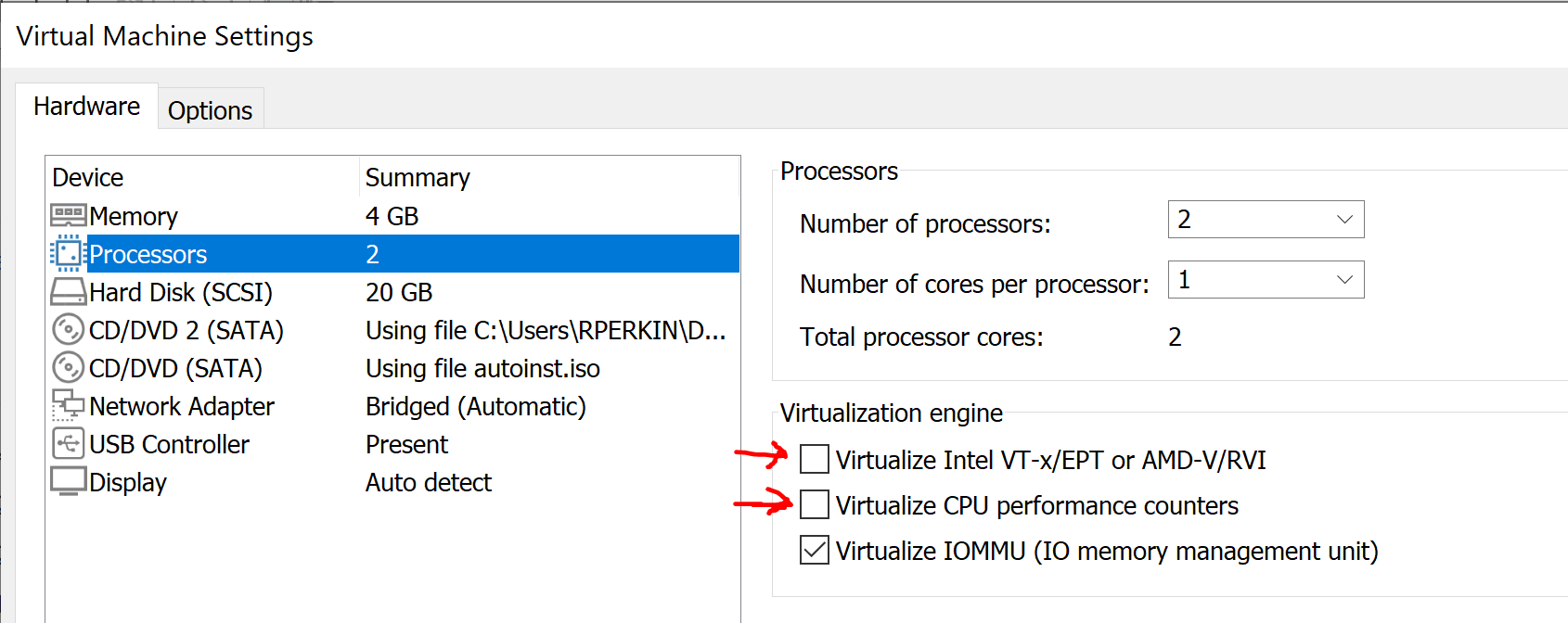 VMWare Workstation does not support nested virtualization on this host fix