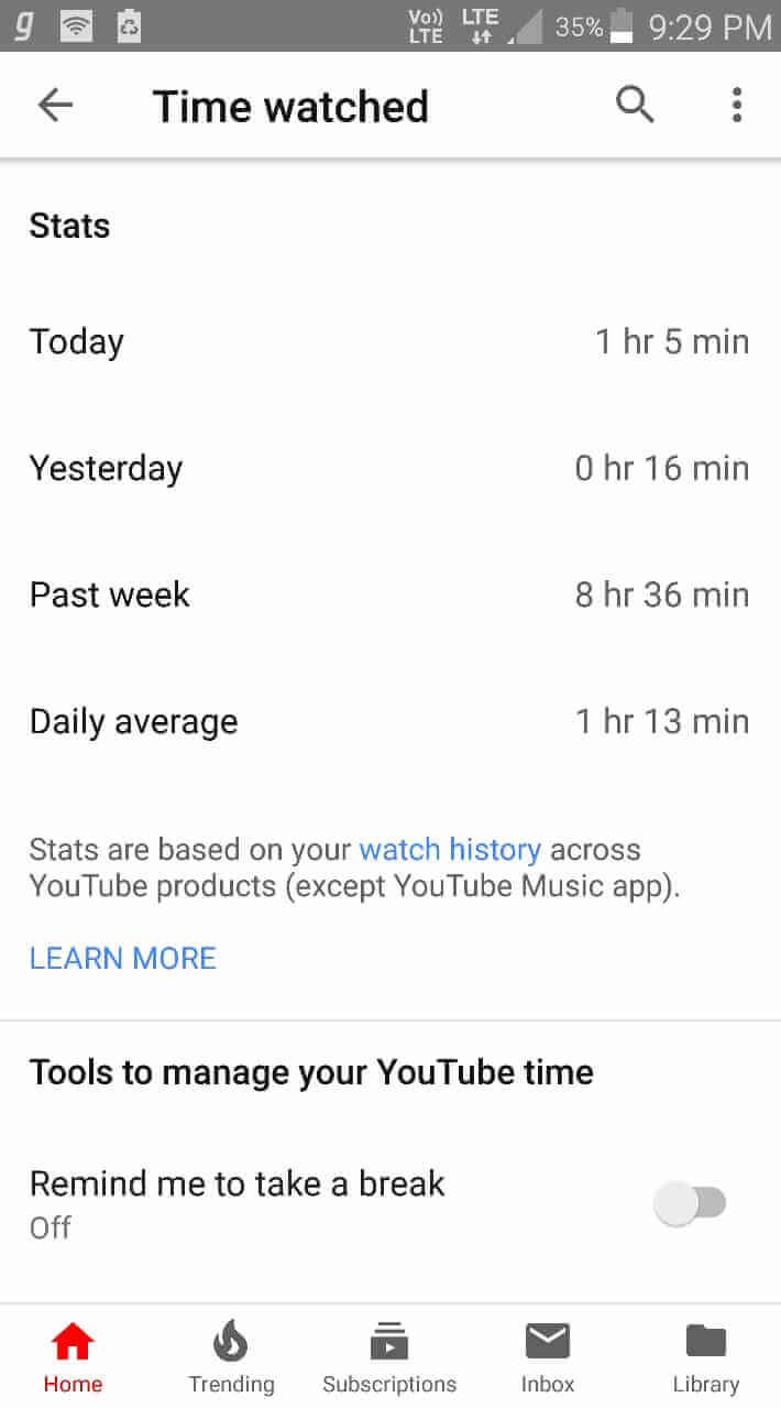 YouTube Time Watched Feature Shows How Many Hours You Watched
