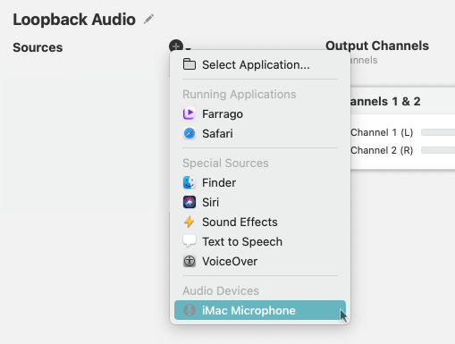 Rogue Amoeba | Combining microphone and application audio in screen