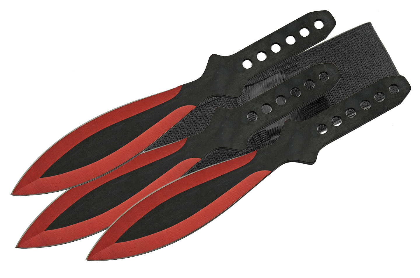 9″ 3PC RED THROWING KNIFE SET Rogue Armor USA