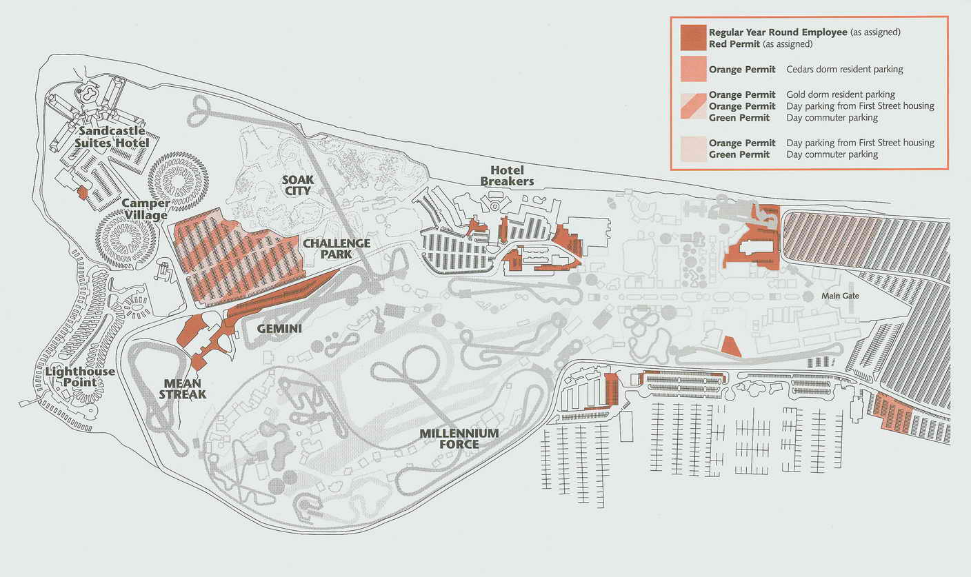 2000 Cedar Point Employee Parking Guide