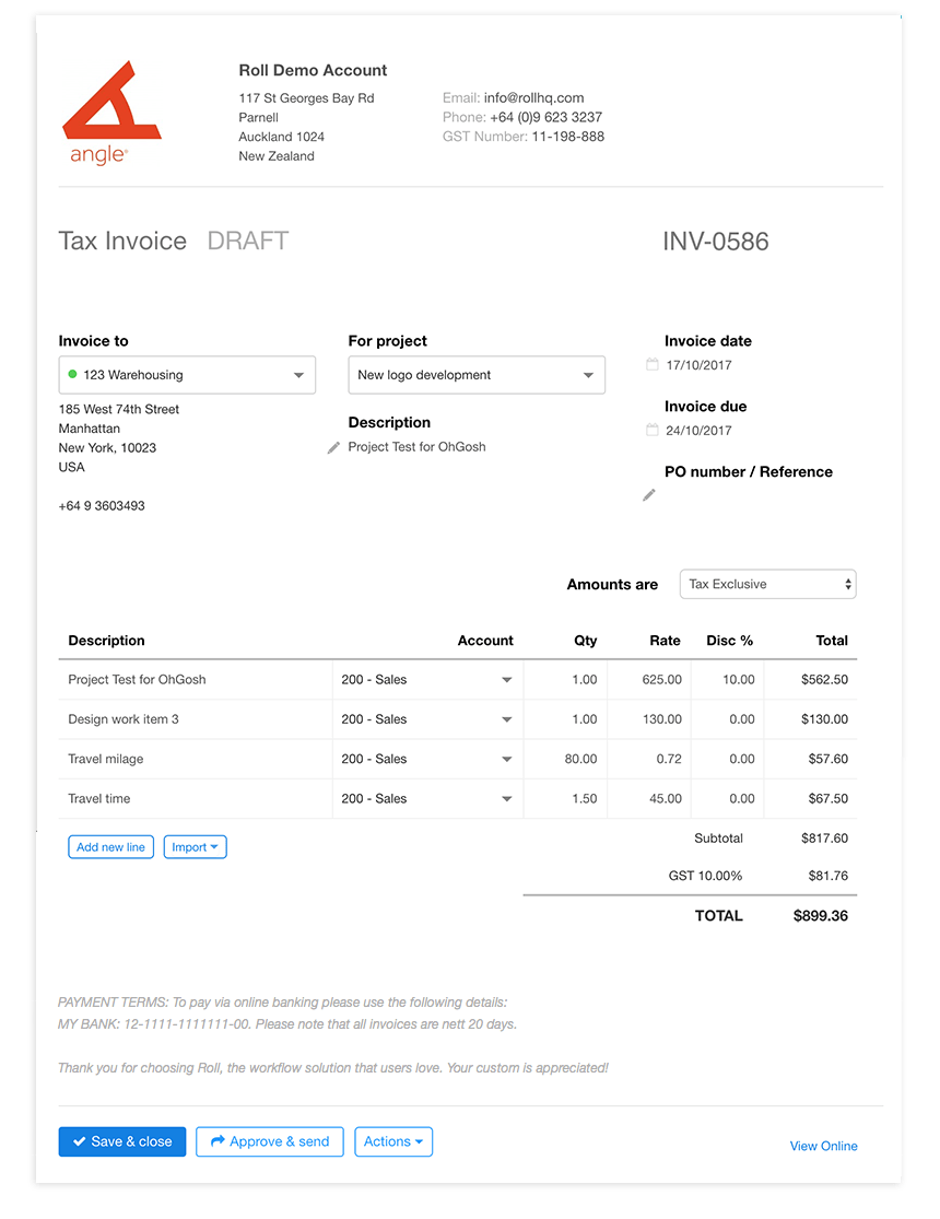 Features ROLL The simple way to manage your business and projects