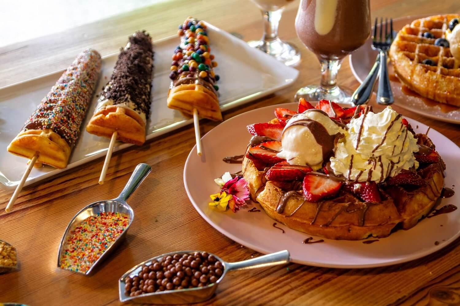 Rolling Chow Indulge your guests with tasty dessert waffles
