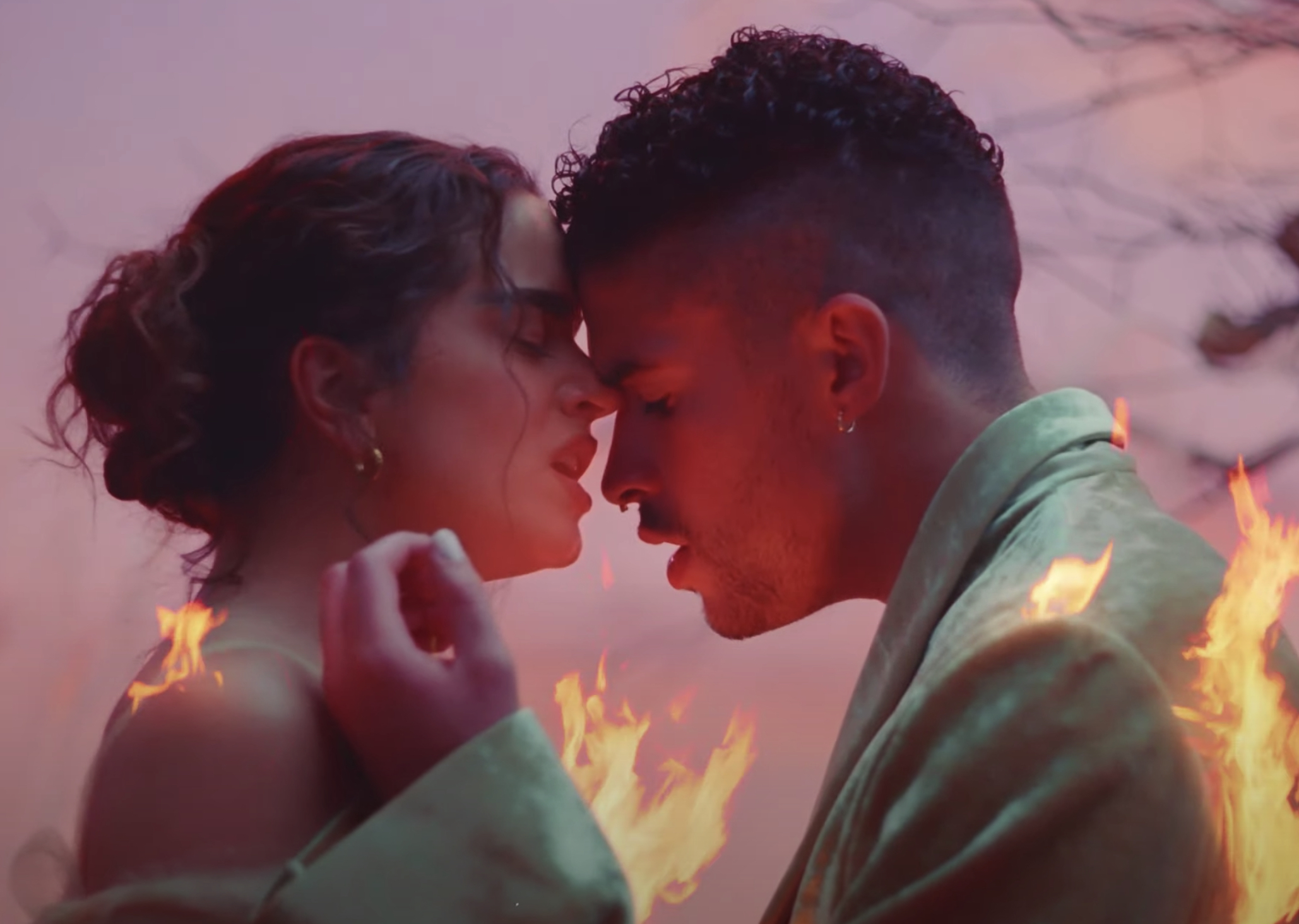 Bad Bunny, Rosalía Celebrate Valentine's Day With Fiery 'La Noche De
