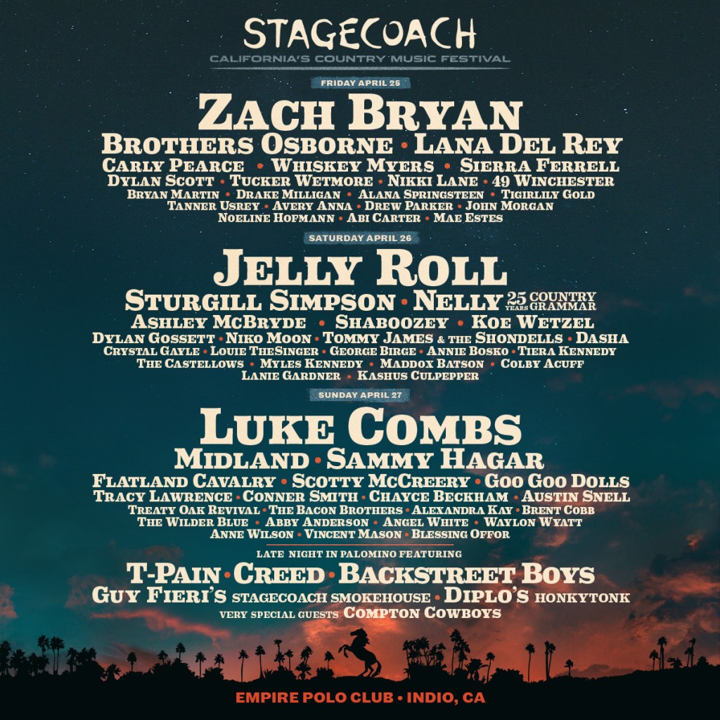 Stagecoach 2025 Lineup Zach Bryan, Jelly Roll, Luke Combs to Headline