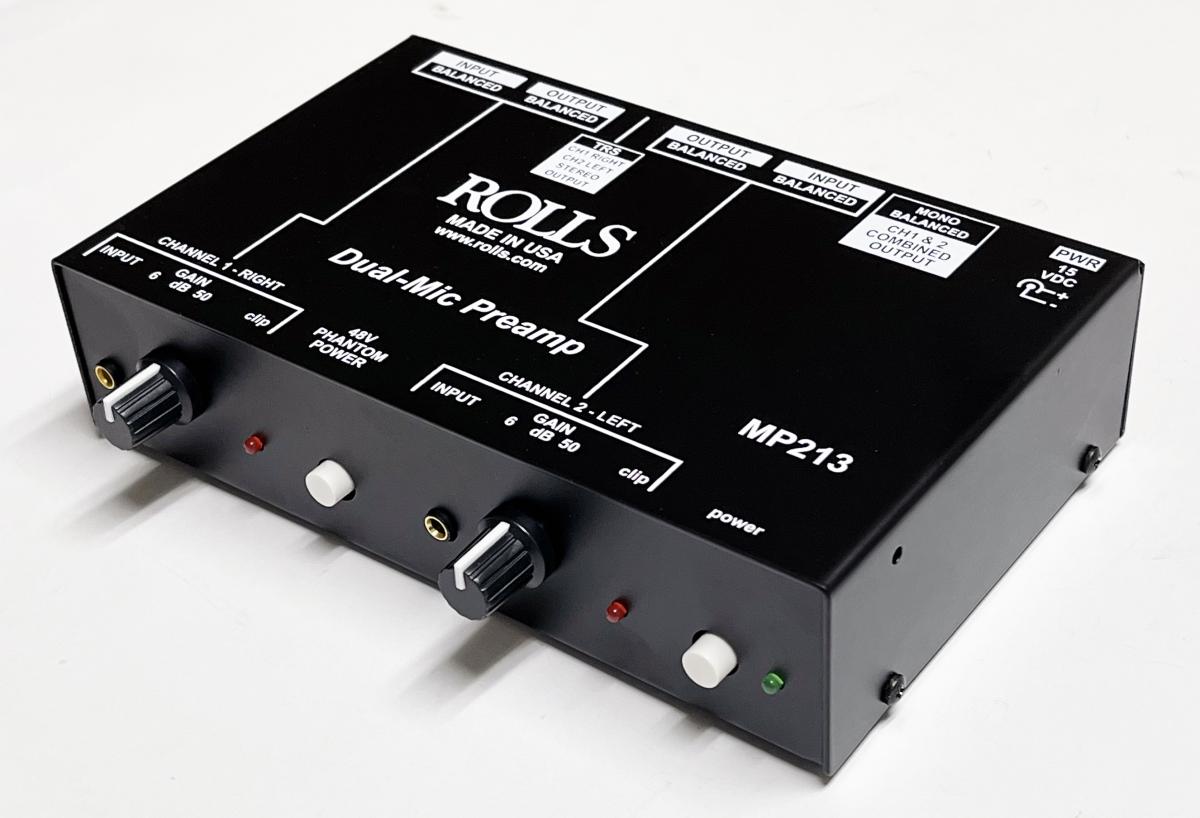 MP213 2 Ch. Mic Preamp Rolls Corporation Real Sound