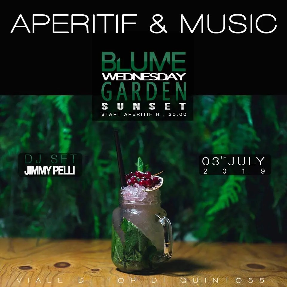 Blume Lounge mercoledi 3 luglio 2019 Aperitivo e discoteca RomaPiu.it