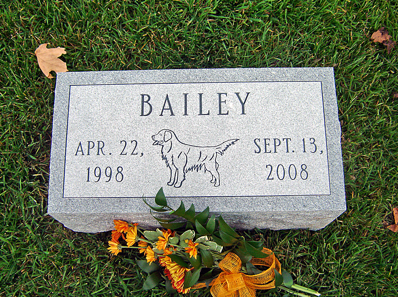 Pet Memorial Designed for Dog Named Bailey Rome Monument