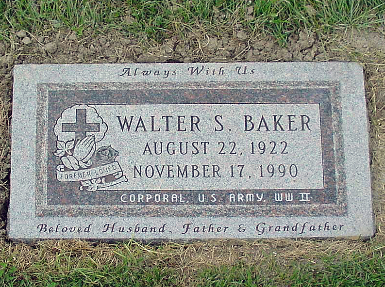 Flat Grave Marker Memorial Designed for Baker Family Rome Monument