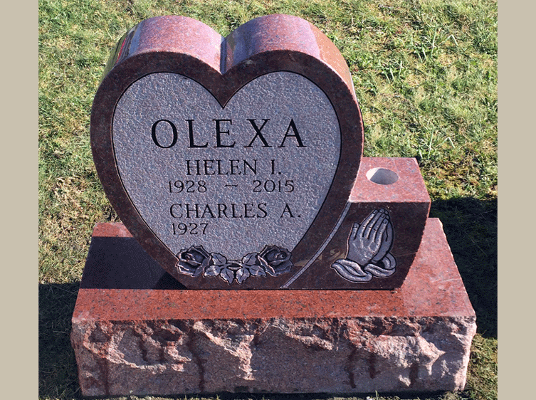 Heart Shaped Monument with vase Rome Monument