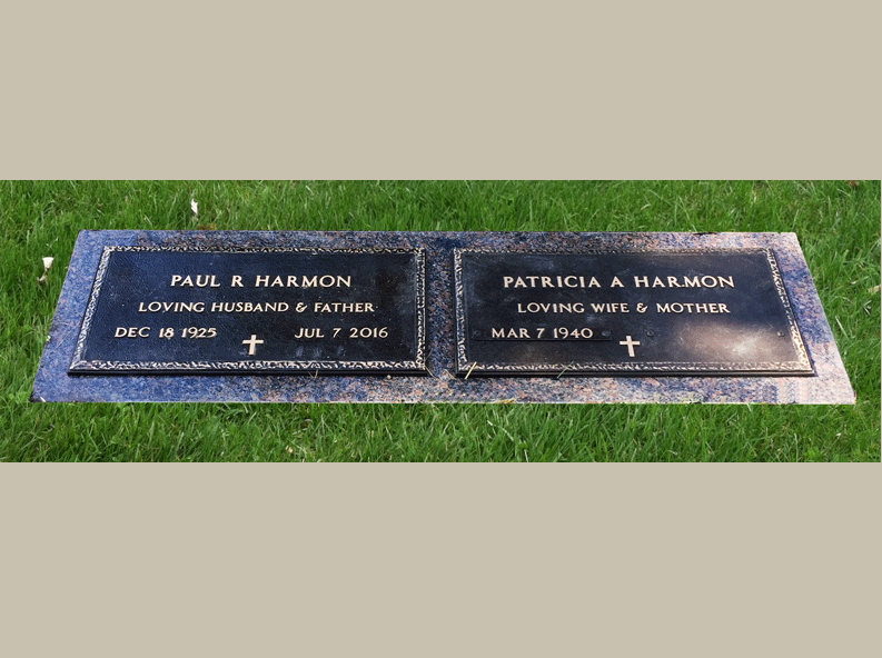 Veteran And Spouse Bronze Companion Flat Headstone Memorial