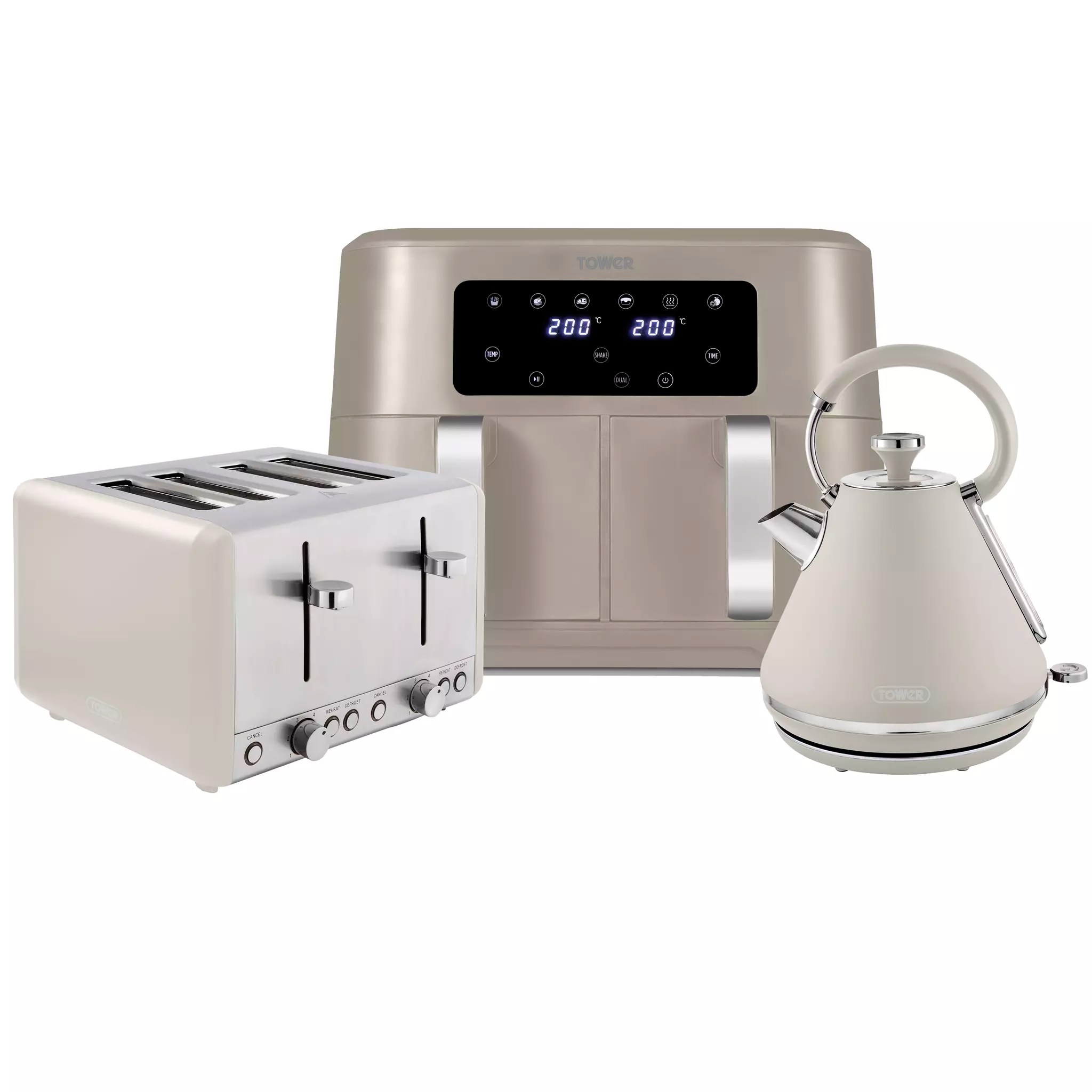 Tower Cavaletto EEJB249 1.7L Kettle + 4 Slice Toaster + 8.5L Dual