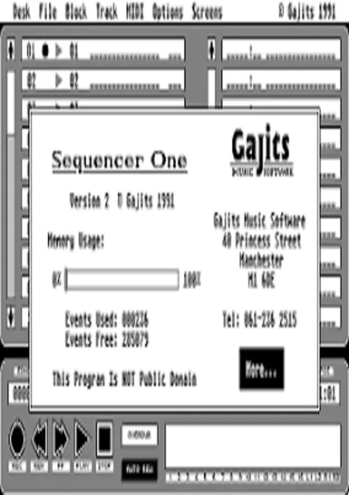 Sequencer One v2.0 ROM Download Atari ST(Atari ST)