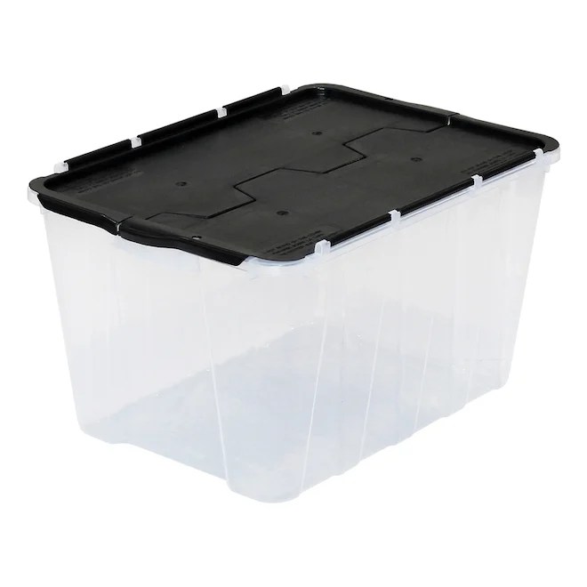 Bac de rangement FlipTop de 49 L, clair/noir RONA