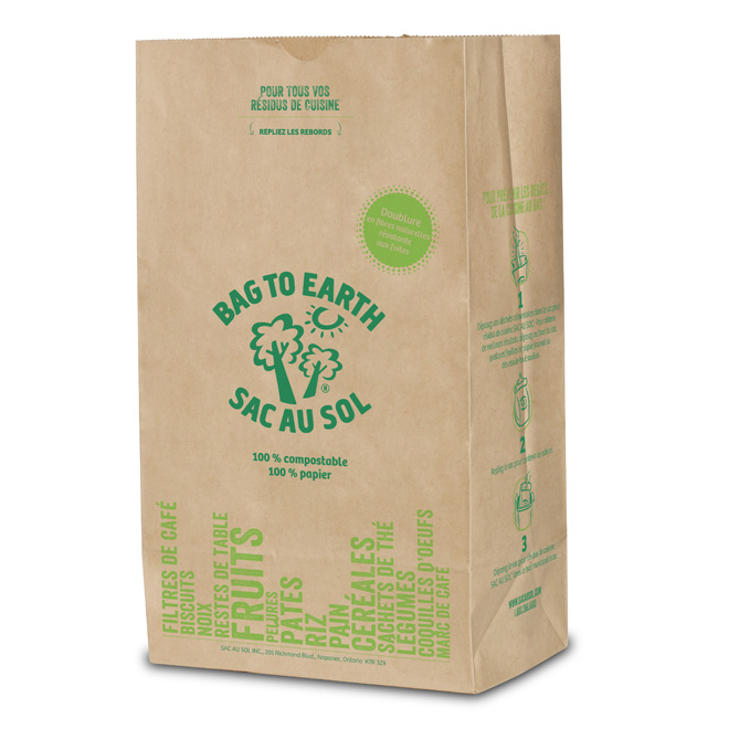 Large Biodegradable Recycled Paper Food Waste Bags RONA