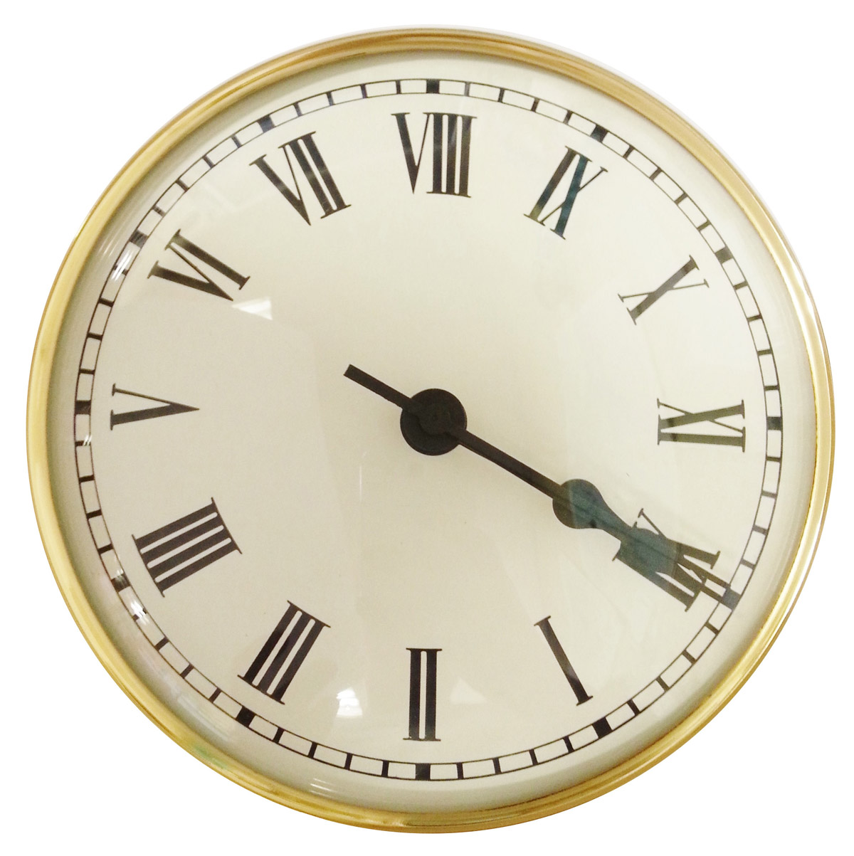 6" Quartz Fitup Clock Movement Ivory Dial, Roman Numbers Ronell