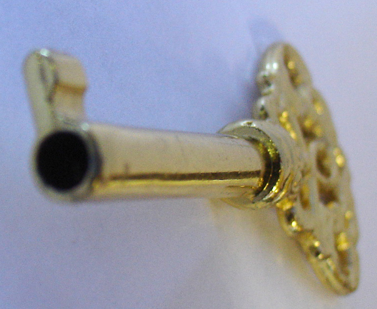 Polished Brass or Clock Door Key 215/16" Long Ronell Clock Co.
