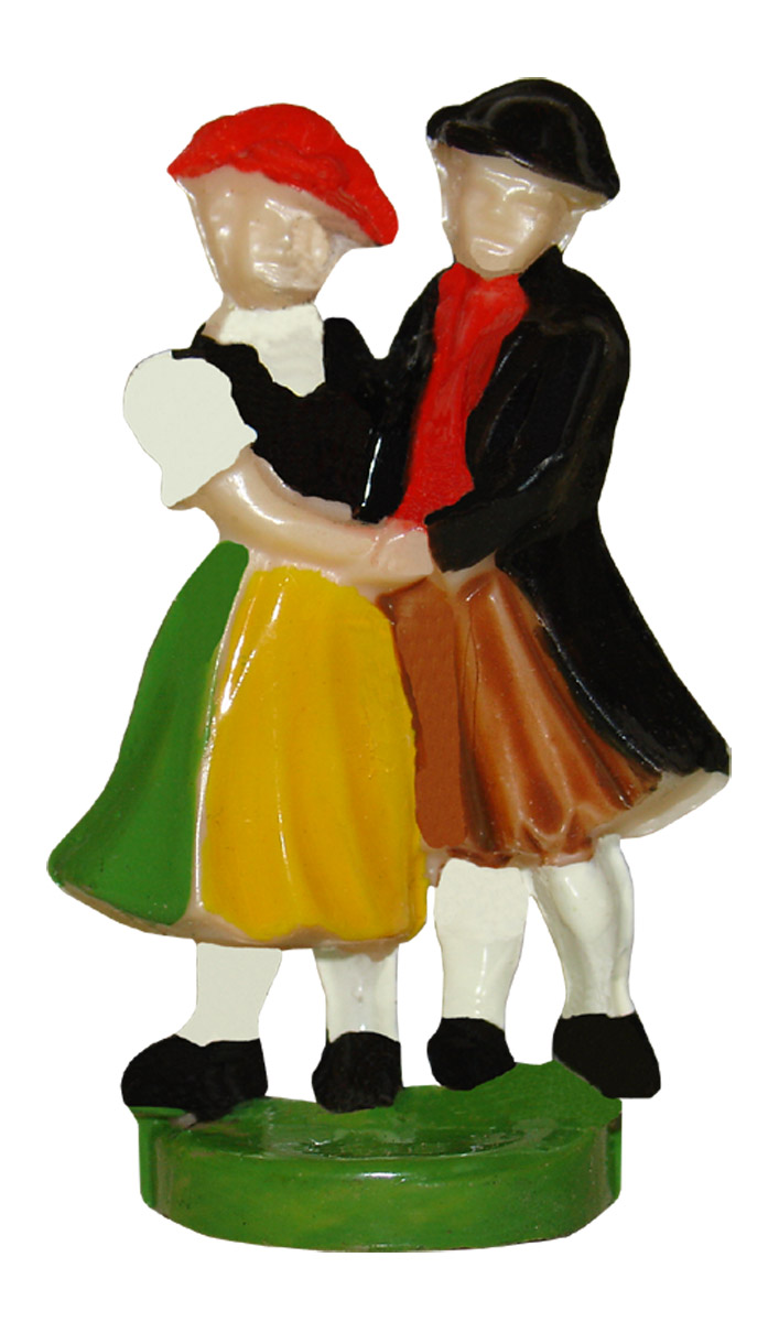 Dancing Cuckoo Couple Green, Yellow, Black Ronell Clock Co.