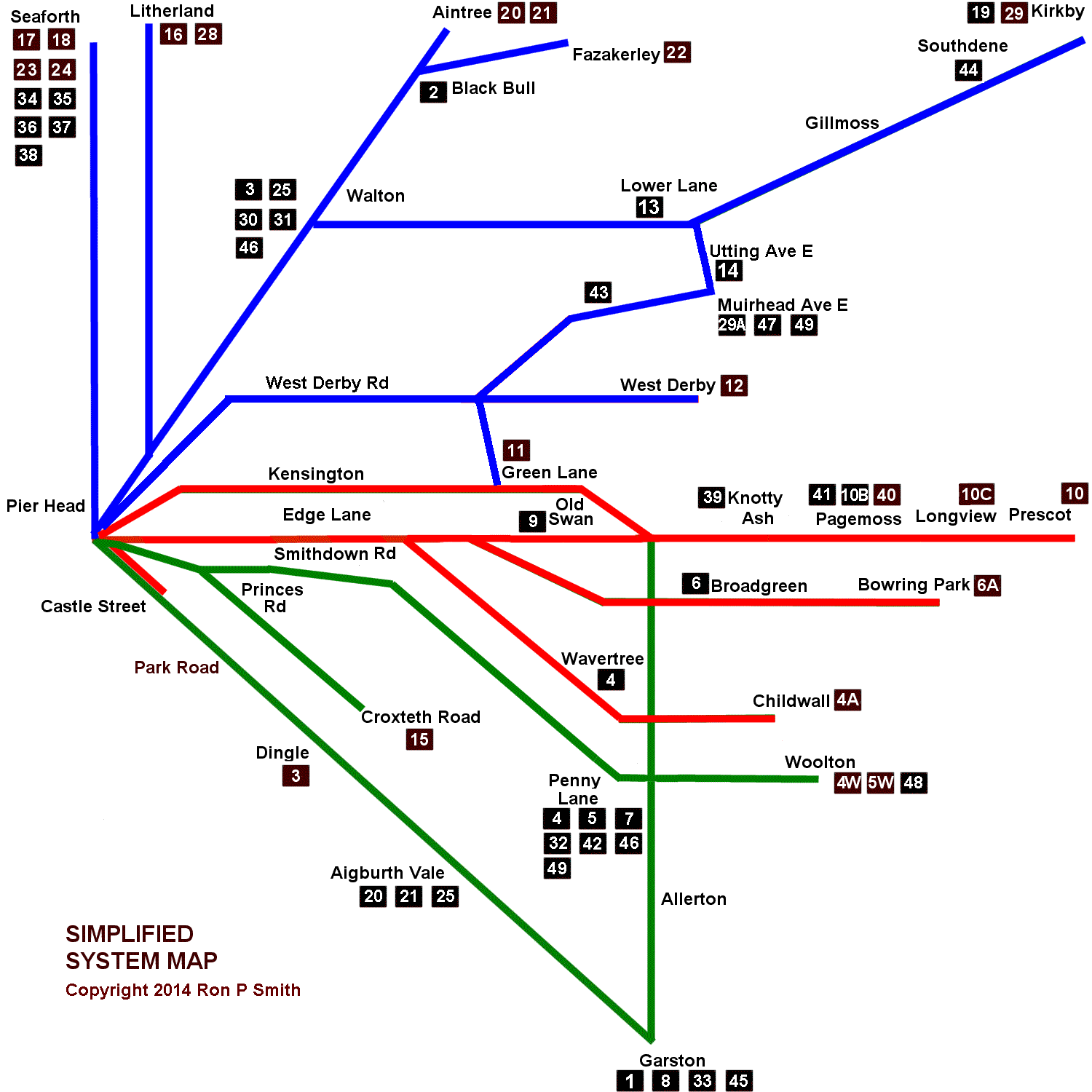 Simplified LCT Tram System Map