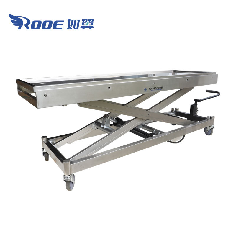 Dead Body Mortuary Scissor lifting Equipment Trolley Coffin Lift