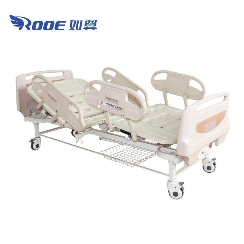 Rotary Siderail Adjustable Fowler Hospital Bed 2 Cranks Hospital Bed