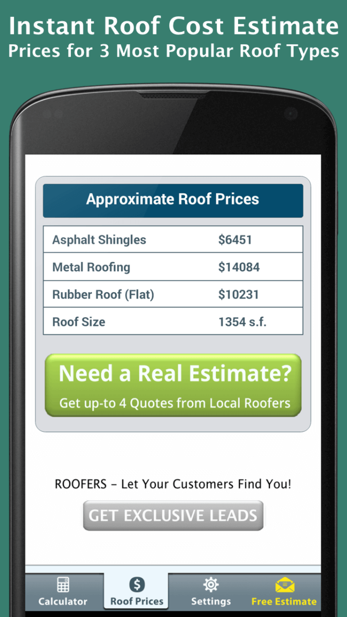 Roof Calculator FREE Roof Prices