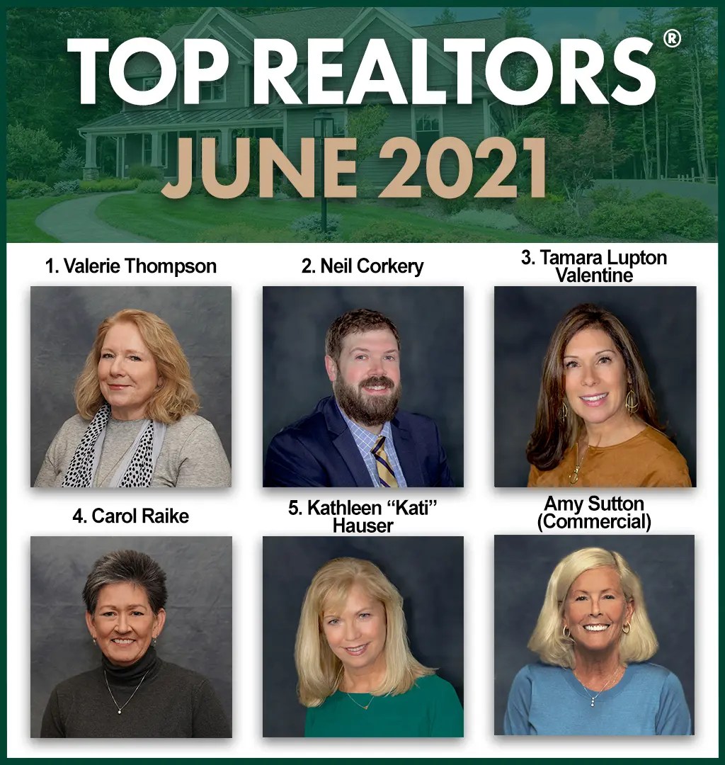 Top REALTORS® for June 2021 Roohan Realty