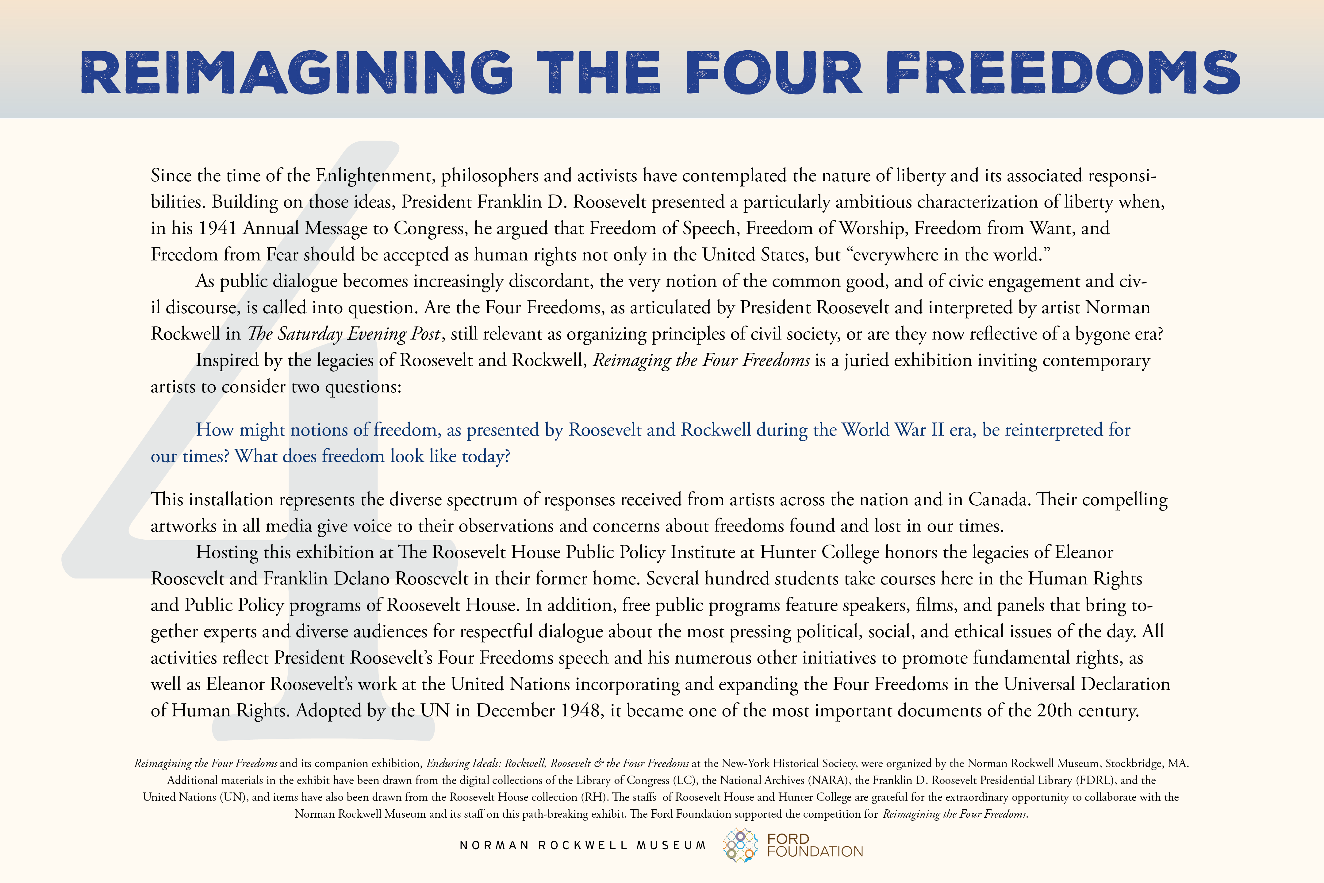 Reimagining the Four Freedoms Roosevelt House Public Policy Institute