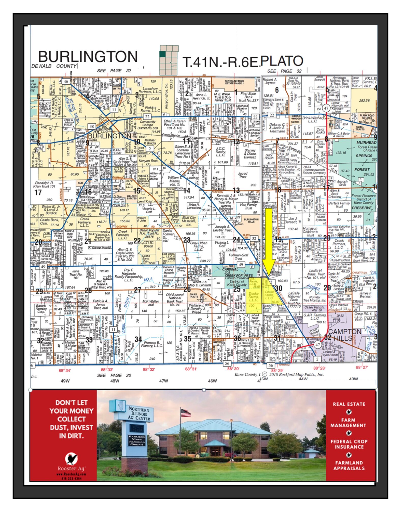 Burlington Road Farm For Sale Burlington, IL Rooster Ag' Realty
