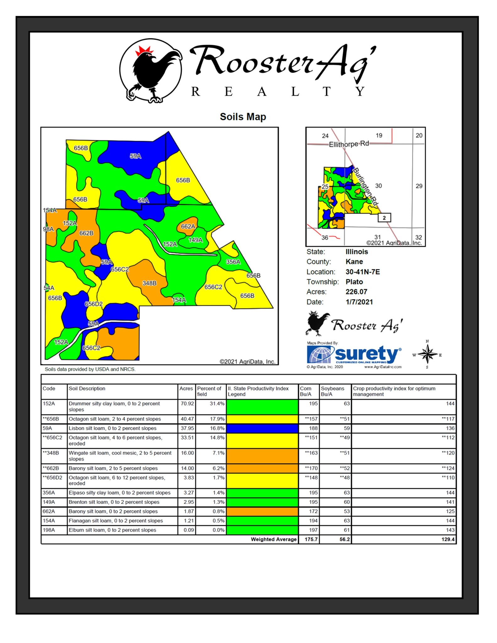 Burlington Road Farm For Sale Burlington, IL Rooster Ag' Realty