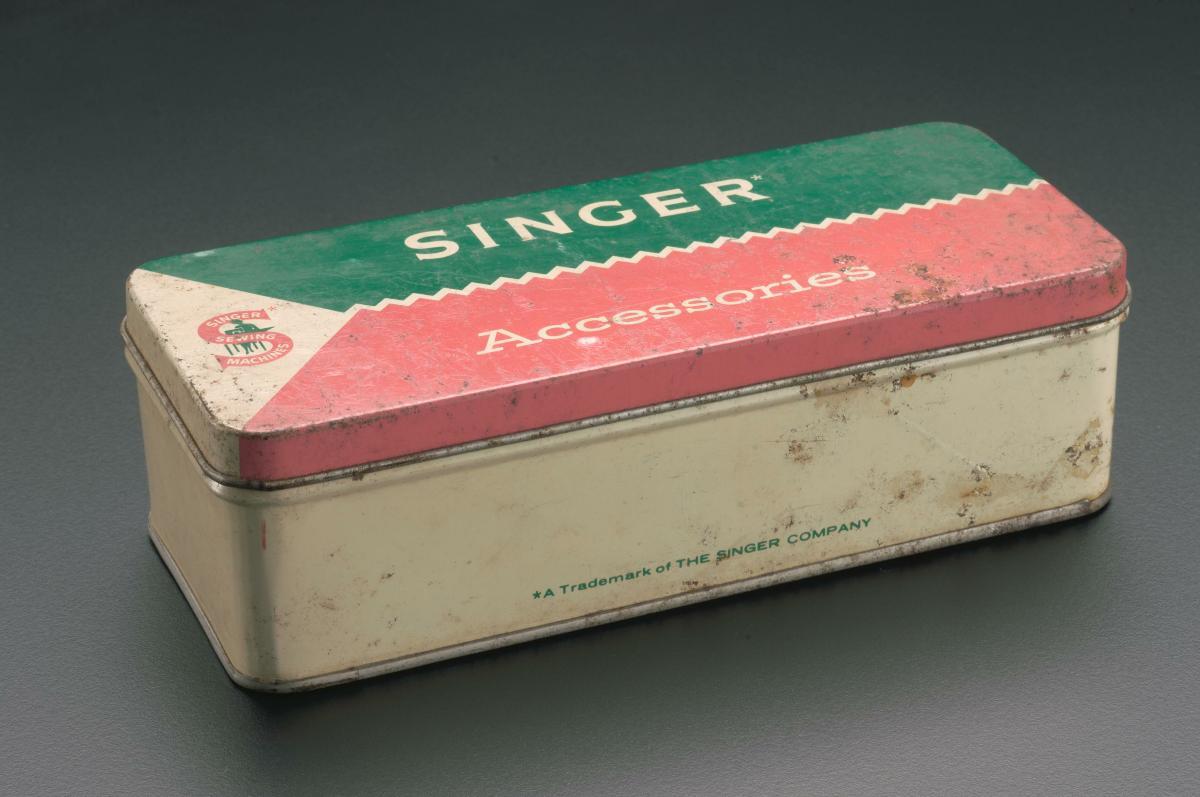 Metal box for Singer sewing machine accessories
