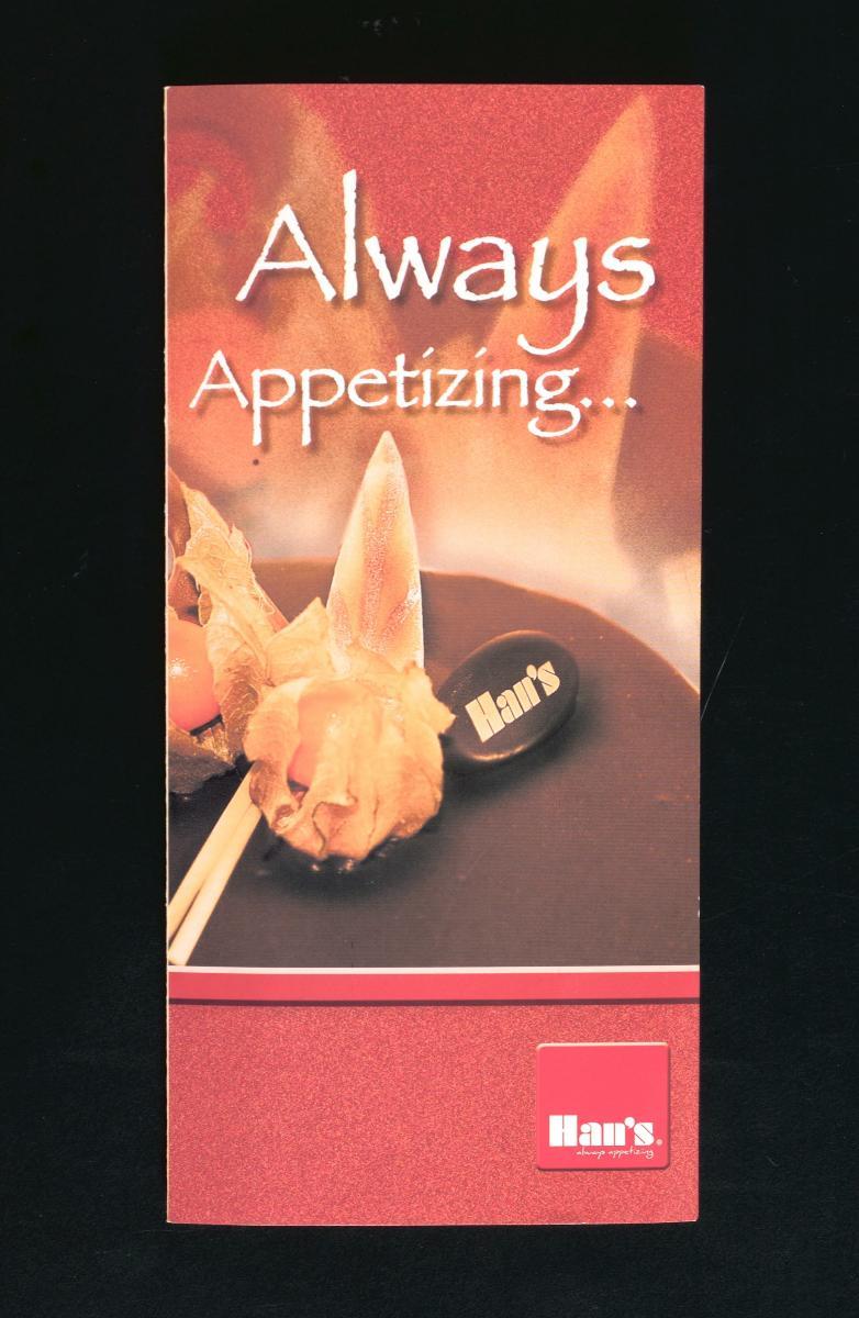 Menu from Han’s Café & Cake House