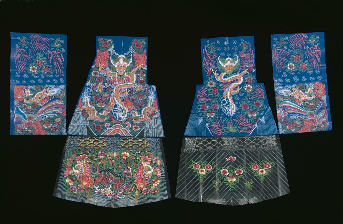 Parts of a paper robe