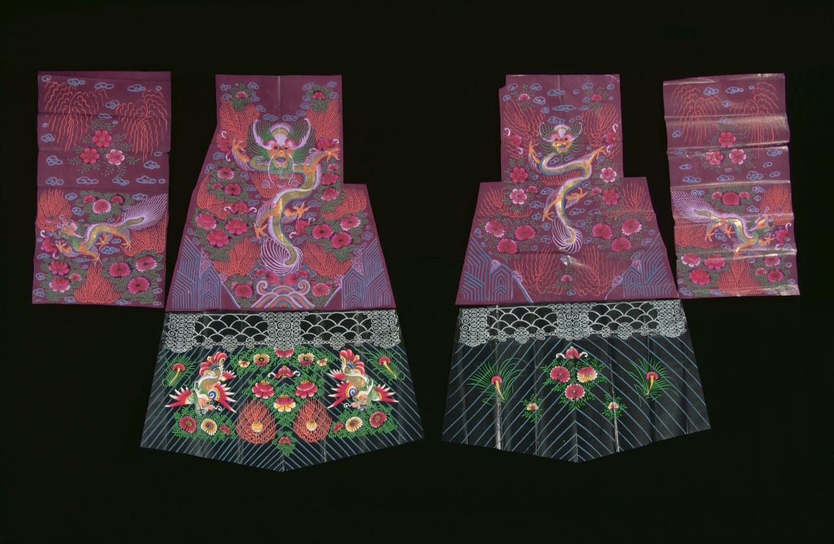 Parts of a paper robe