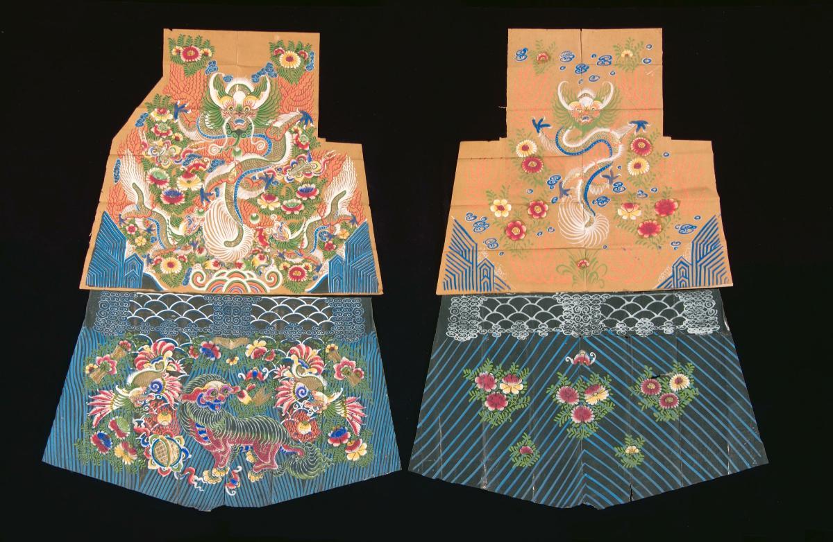 Parts of a paper robe