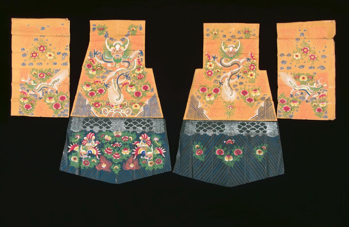 Parts of a paper robe