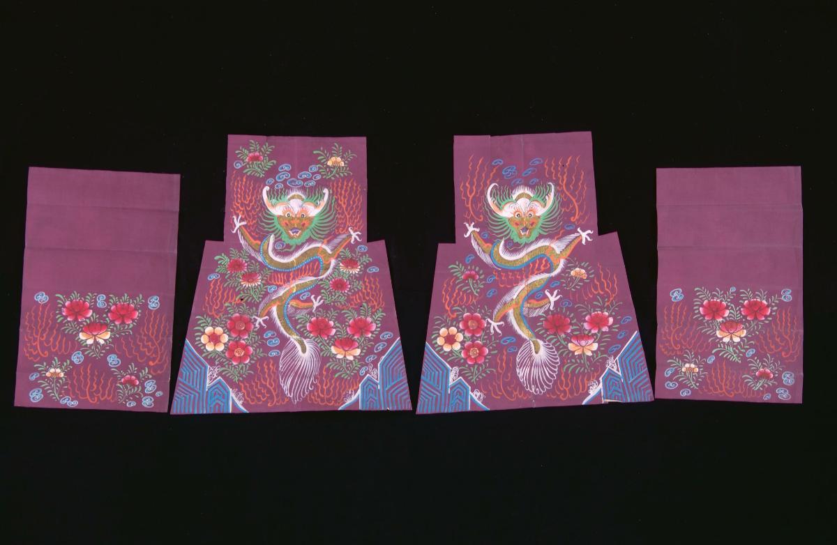 Parts of a paper robe