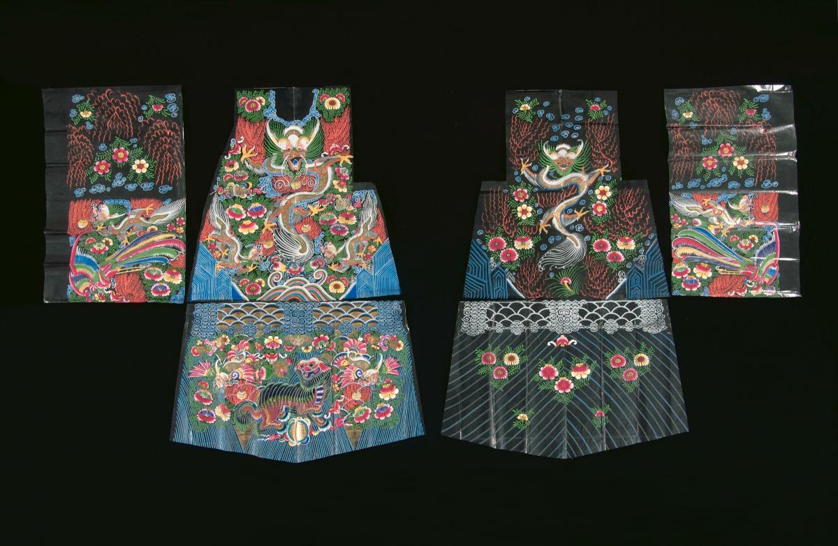 Parts of a paper robe