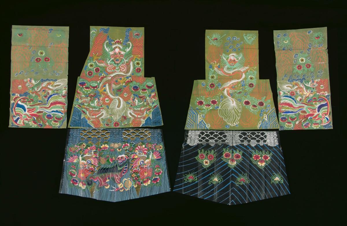 Parts of a paper robe