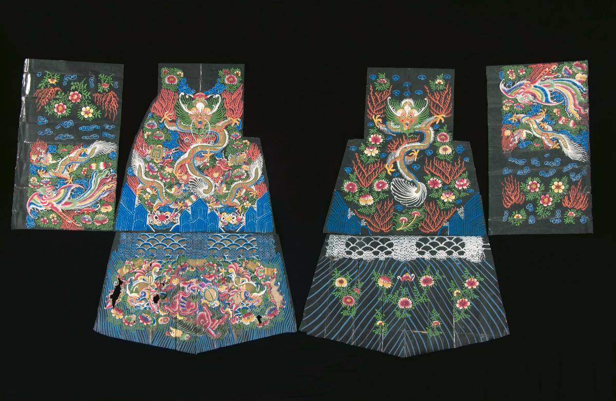 Parts of a paper robe