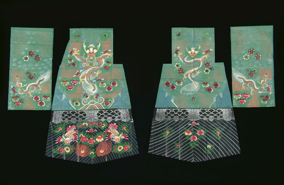 Parts of a paper robe