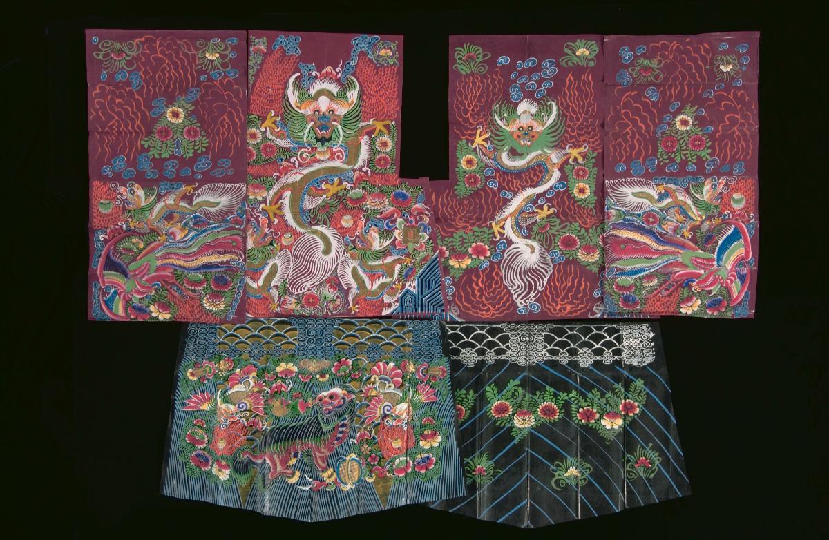 Parts of a paper robe